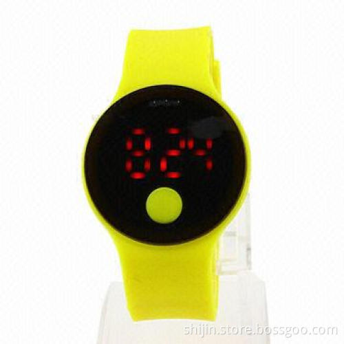 Digital watch with silicone, LED touch, for fashion people